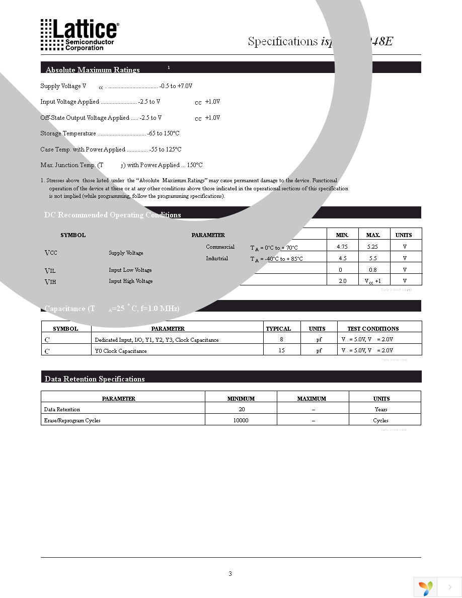 ISPLSI 1048E-70LQN Page 3